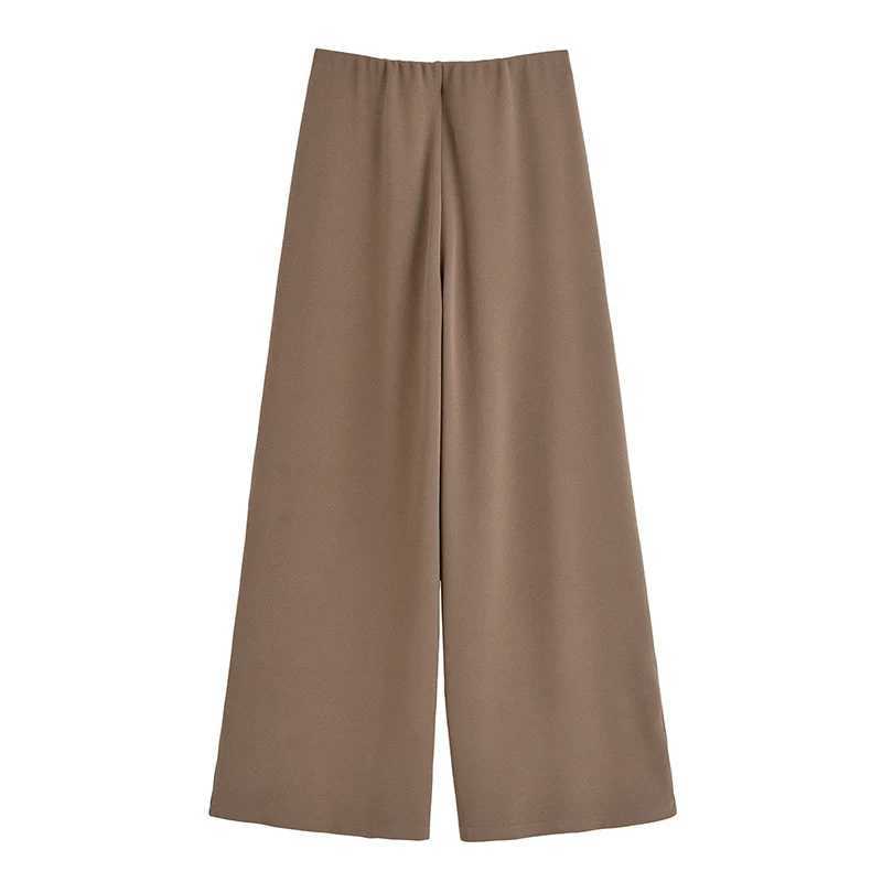 Simple Style Wide Leg Pants 2 Pieces Sets For Women Ruched Pin Vest Top Trousers Womens Suit 2025 New Casual Woman Outfits M260313