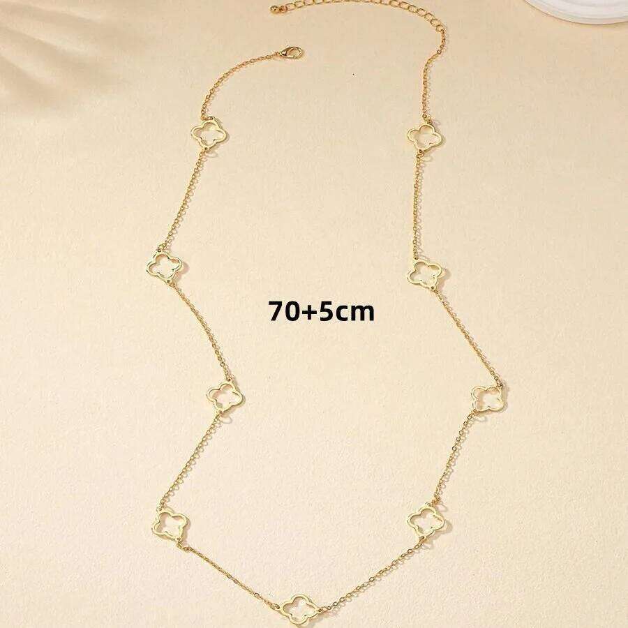 Necklace Cr Pendant Station Necklaces for Women 18K Gold Plated Stainless Steel Lucky Jewelry H260312