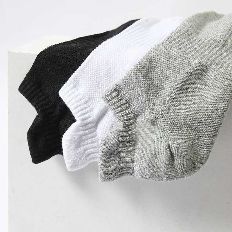 6 Pairs Socks Men Winter Running Ankle Socks Towel Sports Athletic Breathable Comfortable Solid Color Short Socks Black White D260313
