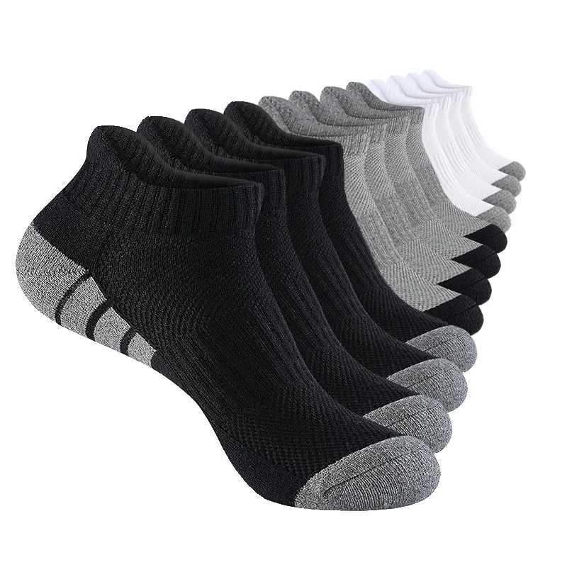 6/12 Pairs Mens Ankle Socks Professional Sports Cycling Socks Breathable Casual Soft Outdoor Athletic Running Short Socks D260313
