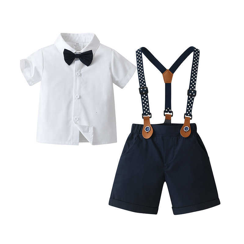 Women's Knits & Tees Children's summer short-sleeve outfit baby clothes, British gentleman suit boys' summer clothing