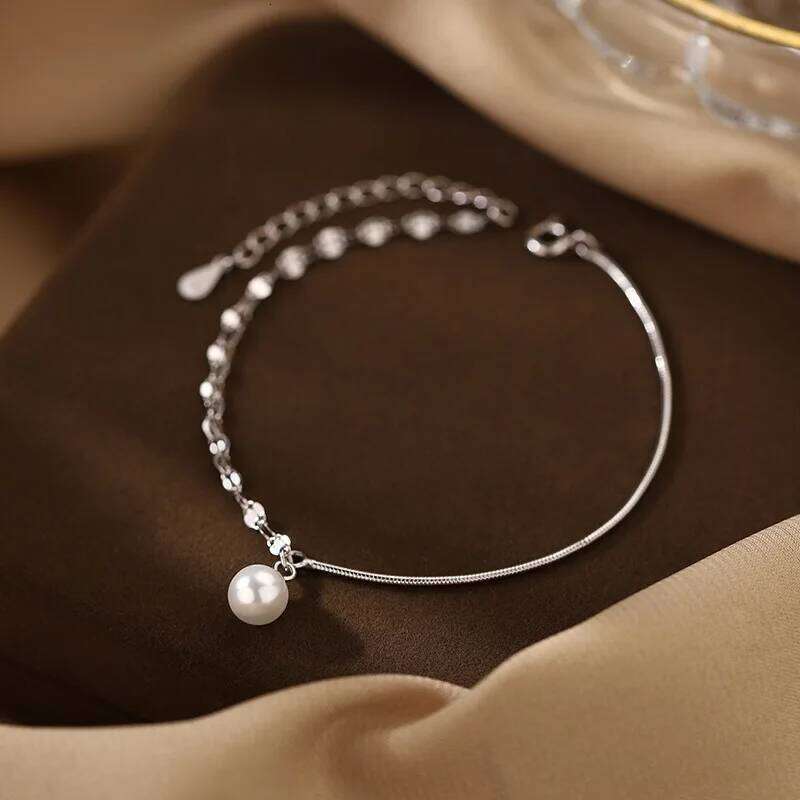 925 Sterling Silver Double-Layer Pearl Women's Light Luxury Fashion Bracelet Birthday Gift Wedding Jewelry Z260313