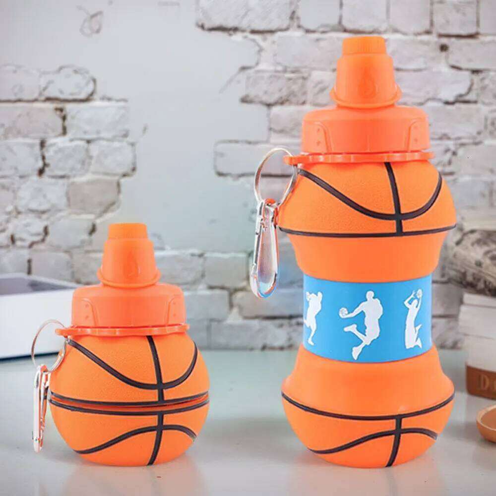 550ml Silicone Foldable Bottle Outdoor Sports Basketball Football Baseball Tennis School Leakproof Portable Water Cups Mug Z260313