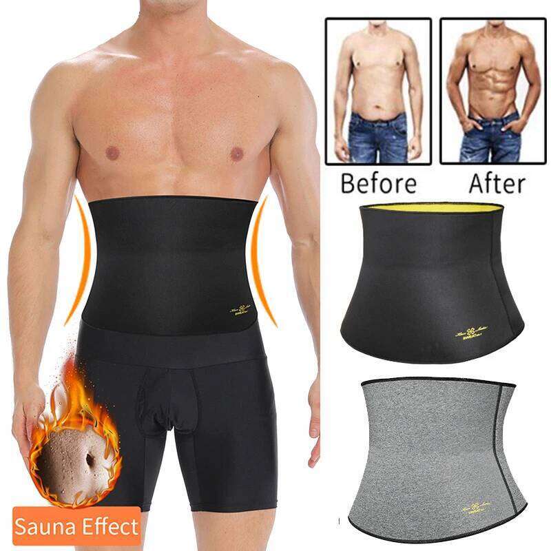 Waist Trimmer Sweat Belt Band for Men Lower Belly Fat Sauna Abs Shapers Slimming Workout Shapewear Girdle 26Y0313