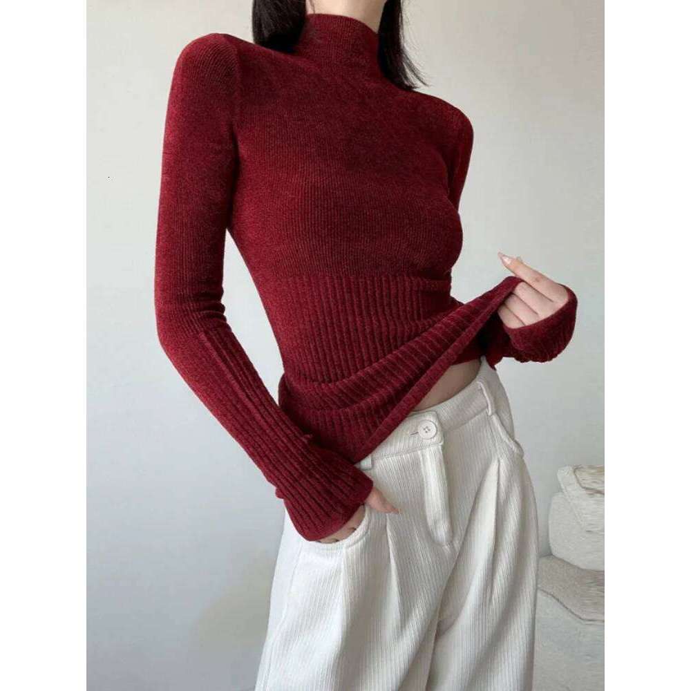 Slim Turtleneck Knit Sweater Women Fall Winter Long Sleeve Vintage Bottoming Pullovers Female Elegant Casual Harajuku Jumpers Z260313