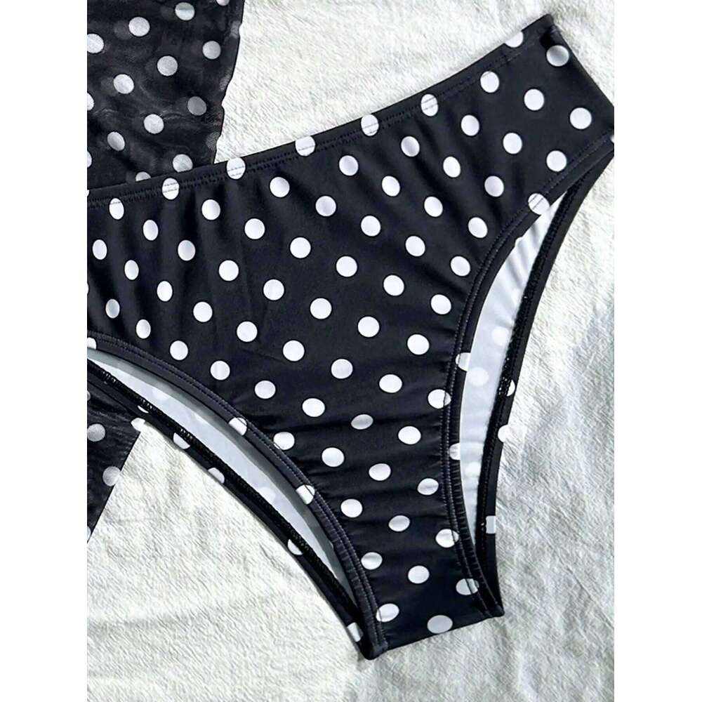 Black and white polka dot bikini set 26H0313