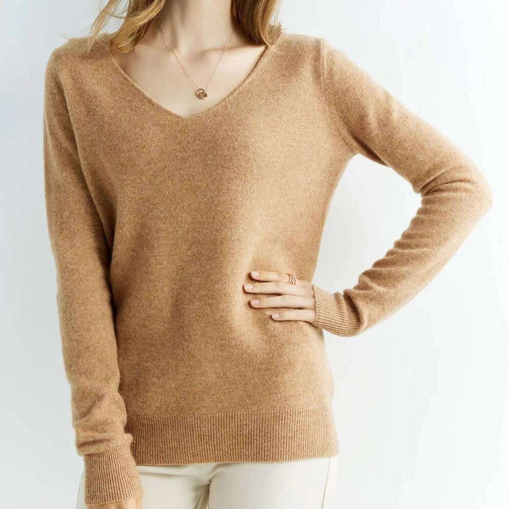 Cashmere Sweater Women's Knitted Sweaters 100% Merino Wool V-Neck Long-Sleeve Pullovers Winter Autumn Jumper Clothing Top Female Z260313