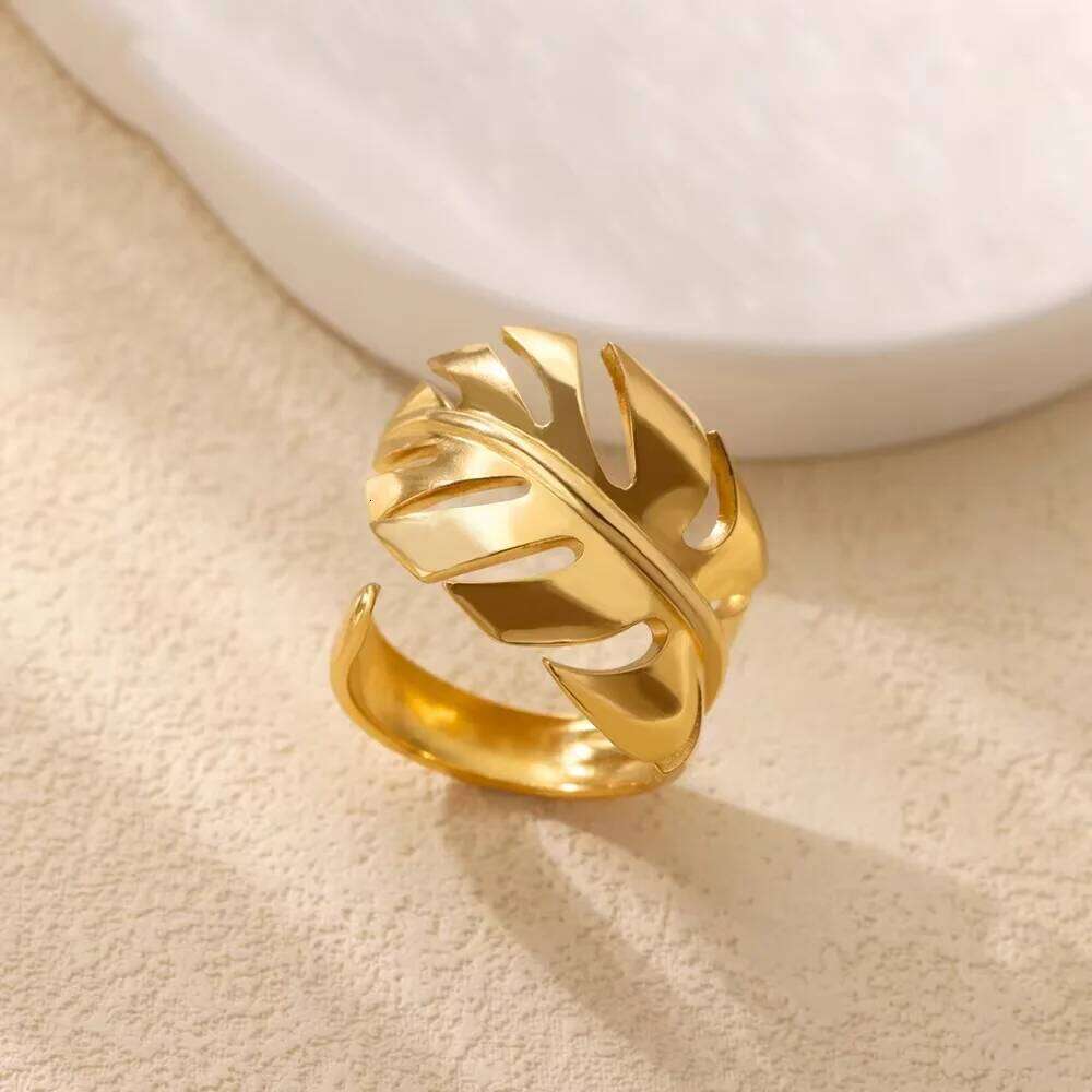Stainless Steel Flower Open Rings For Women Trend Wedding Heart Jewelry Gold Color Geometric Hollow Ring Daily Accessories Gift H260312