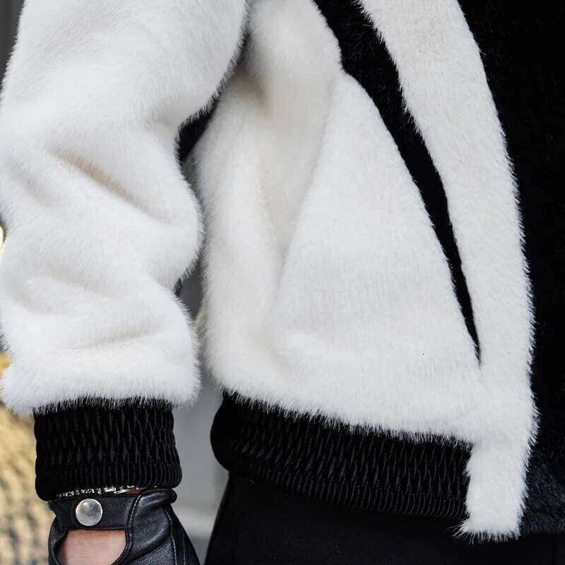 Autumn Winter Leather Men Thick Warm Hooded Casual Business Faux Fur Jacket Splicing Streetwear Social Coats Z260313