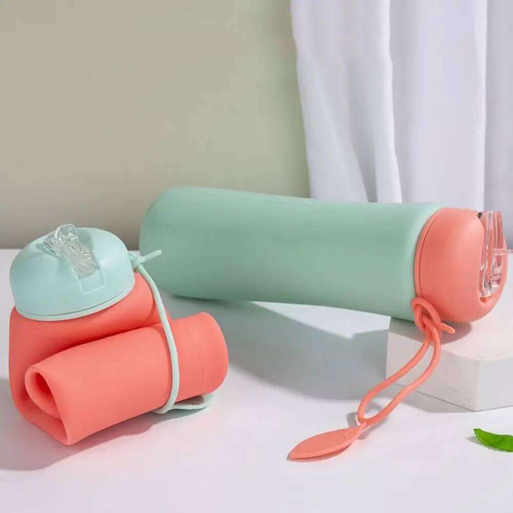 Leak Proof Foldable Silicone Bottle Reuseable Portable Folding Cup Twist Cap Collapsible Water Cups Gym Z260313