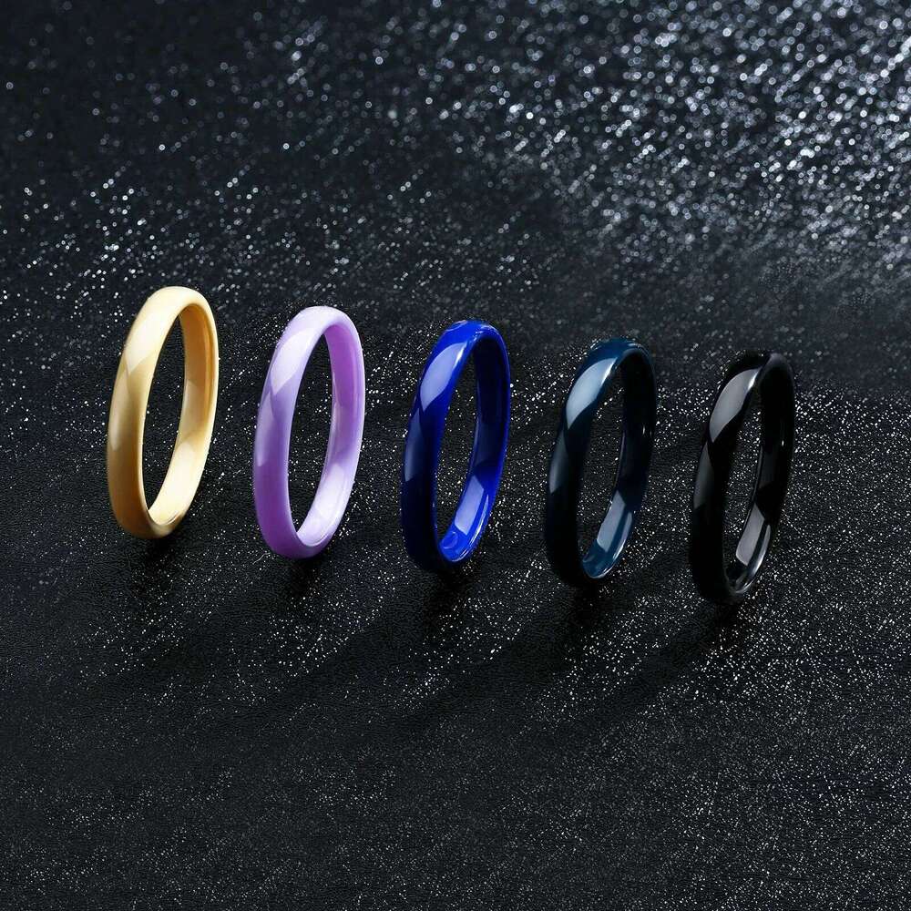3mm Wide Ceramic Ring for Women Men Wedding Band Unisex Couples Jewelry Gift H260312