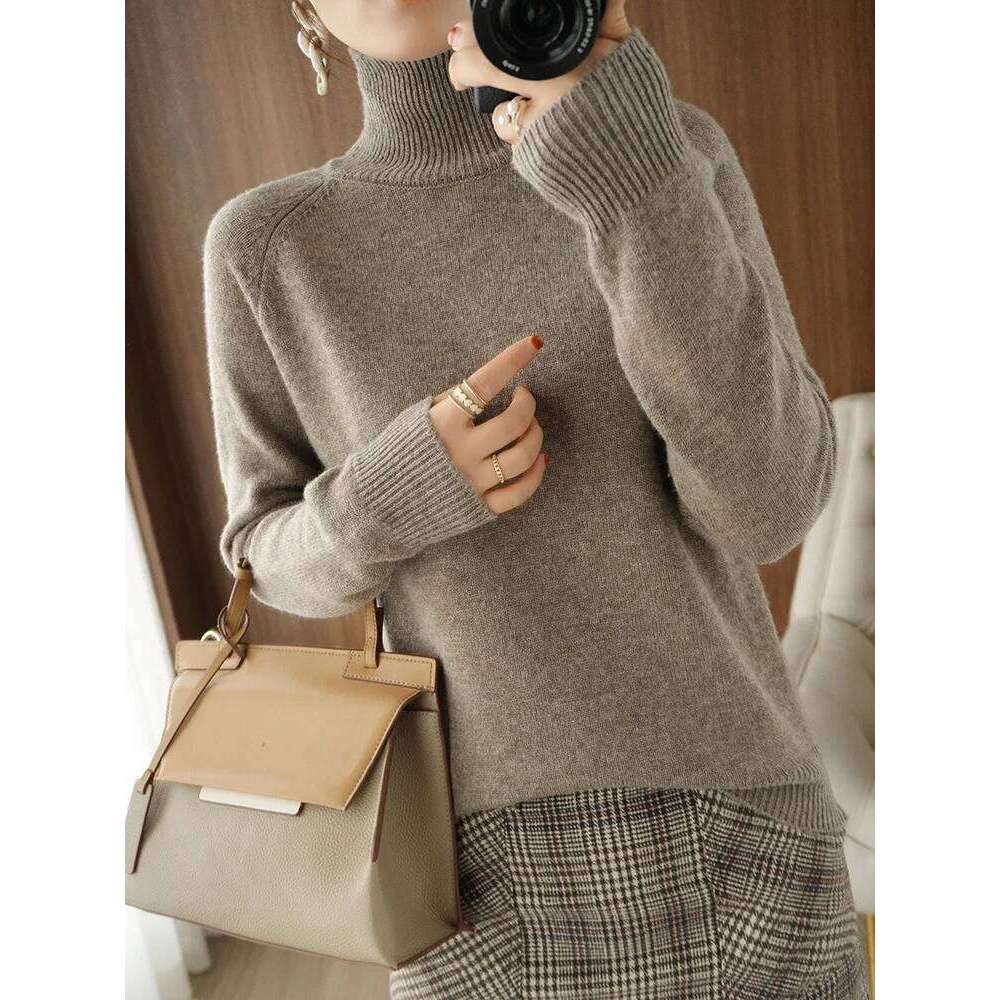 Fashion Basic Autumn Winter Merino Wool Sweater Mock Neck Cashmere Pullover Solid Color Soft Long Sleeve Clothing Tops Z260313