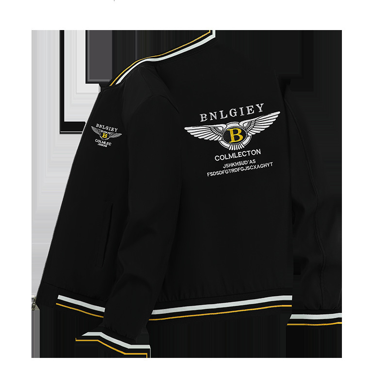Luxury Brand Designer Clothes European-Style Men's Jacket, New Model With B Letter Bentley Heavy Embroidery, Slim-Fit Coat, Men's Cool And S