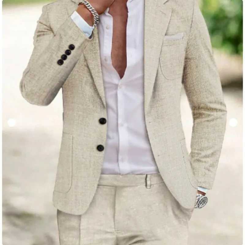 2025 Spring New Men Digital Print Casual Suit Set Jacket Pants Two Piece Cross Border Trade M260313