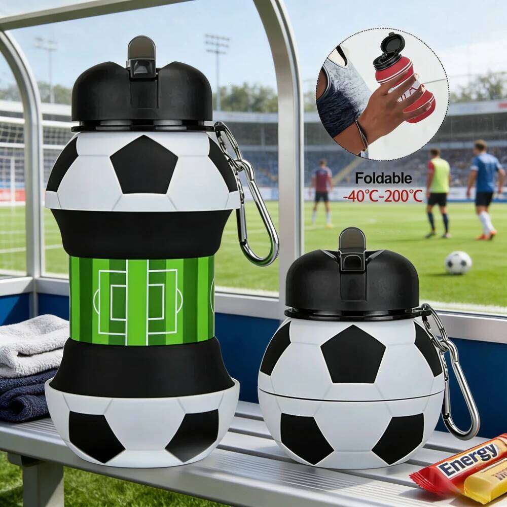 2026 Fold Cups Mug Outdoor Sports Football Basketball Baseball Tennis School Leakproof Portable Kids Water Bottle Z260314