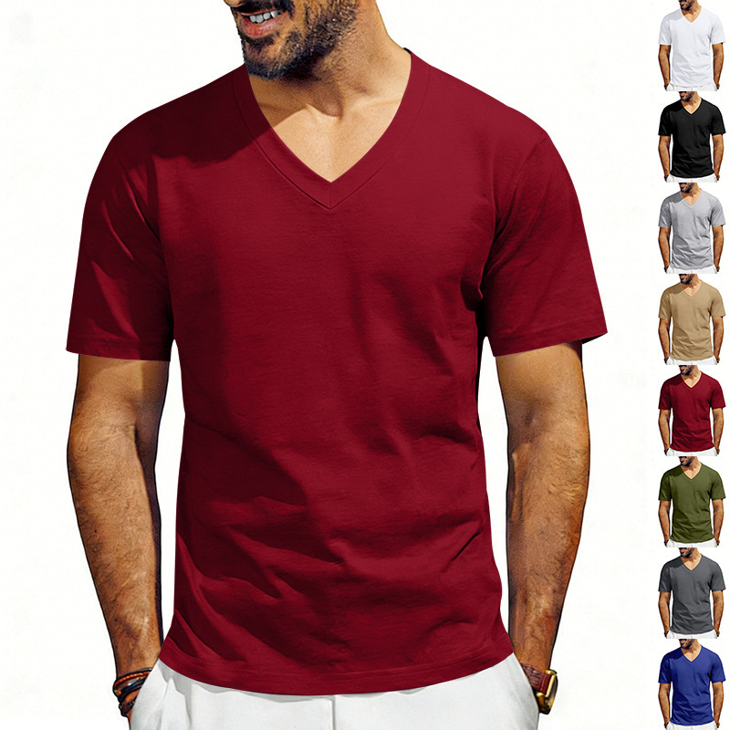 Designer Shirt Independent Polo Store Summer Designer Hoodie Men's V-neck T-shirt Breathable Simple Short-sleeved Casual Stretchy Quick-drying