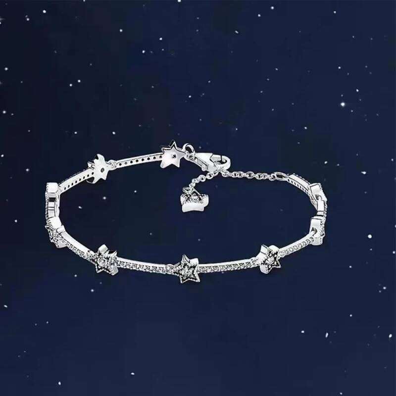 High quality 925 sterling silver women's exquisite charm sparkling starry sky charming bracelet DIY gift Z260313