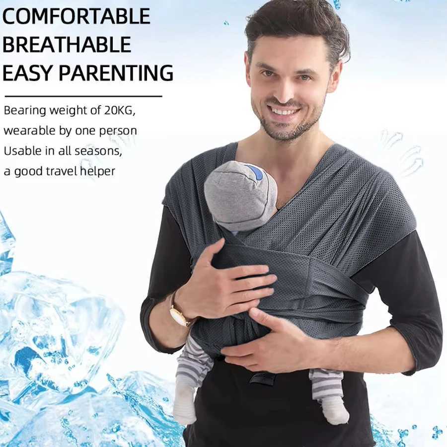 Adjustable Baby Carrier with Breathable Cotton And Mesh Fabric for Both Mother And Baby Comfortable Soft Babywearing Wrap X260313