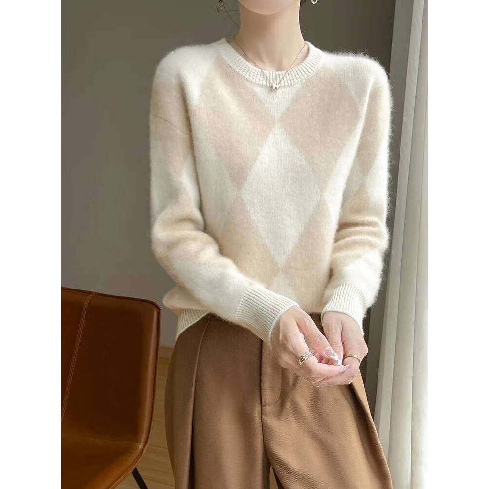 New Fashion Woman 100% Merino Wool Sweater Elegant Autumn Winter Female Knitted Pullover Long Sleeve Clothing Tops Ladies Jumper Z260313