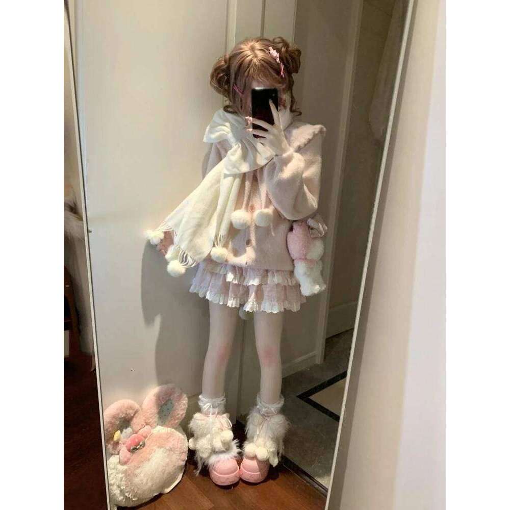 Harajuku Sweet Knitted Sweater Tops Women 2025 Autumn Winter New Casual Loose Cardigan Y2k E-Girl Long Sleeve Kawaii Pullover Z260313