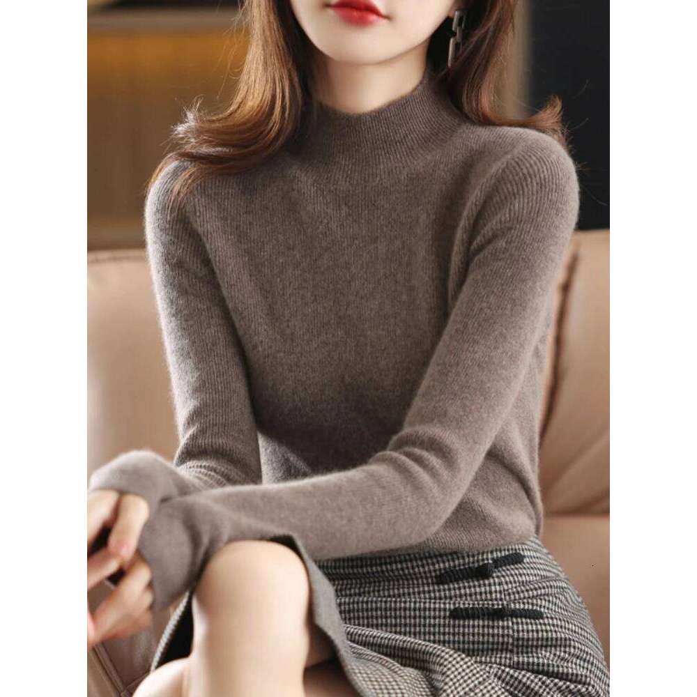 Turtleneck Pullovers Autumn Winter New Cashmere Sweater Women's Casual Knit Solid Tops Korean Fashion Warm Bottoming Sweaters Z260314