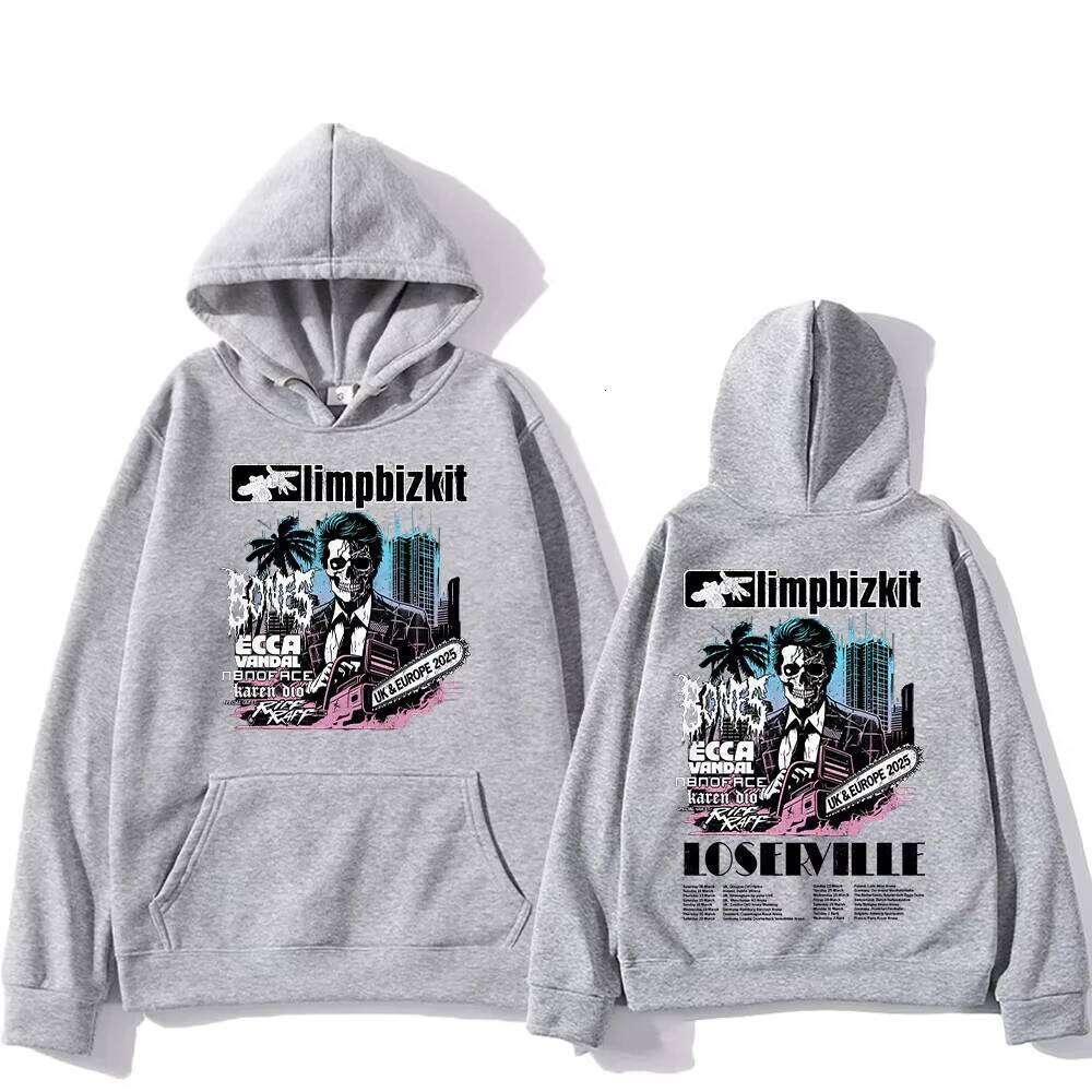 Limp Bizkit UK and Europe Tour Graphic Printing Sweatshirts Men Women Clothing High Street Casual Pullovers Z260315