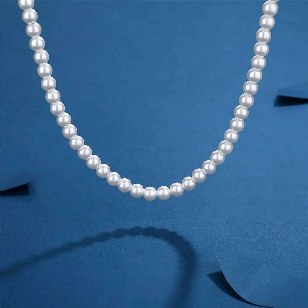 Pearl Simple Handmade Strand Bead Necklace 2022 New Trendy Men Jewelry for Women Girls Wedding Banquet Necklaces H260312