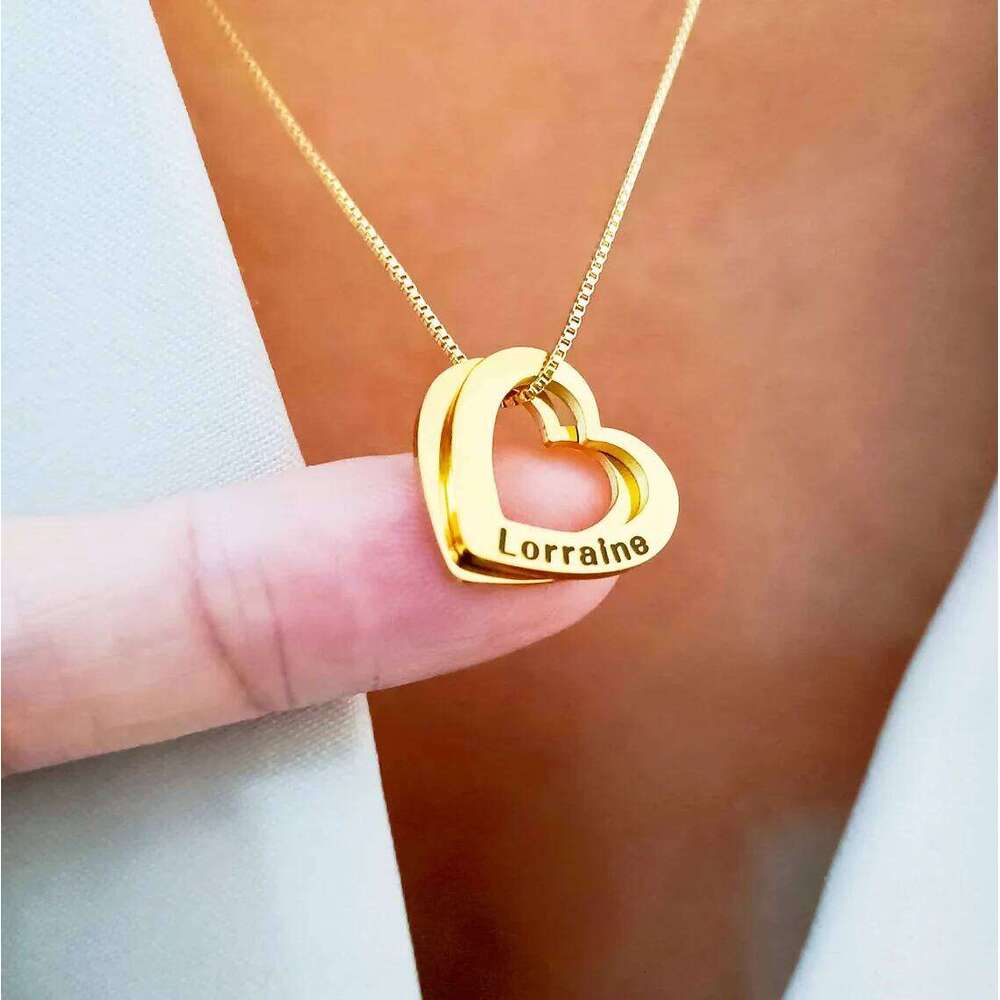 Customized Name Necklace For Women Stainless Steel Heart Carving Pendant Family Jewelry Choker Girlfriend Gift Bijoux Femme H260312