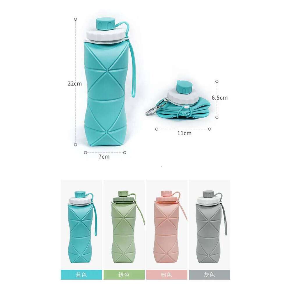 Large Capacity Outdoor Travel Sports Multifunctional Silicone Folding Extendable Portable Easy Use Cup Water Bottle Z260314