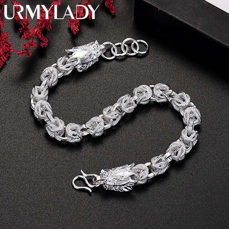 Noble 925 Sterling Silver Exquisite dragon head bracelets for man women fashion jewelry wedding party holiday gifts Z260313