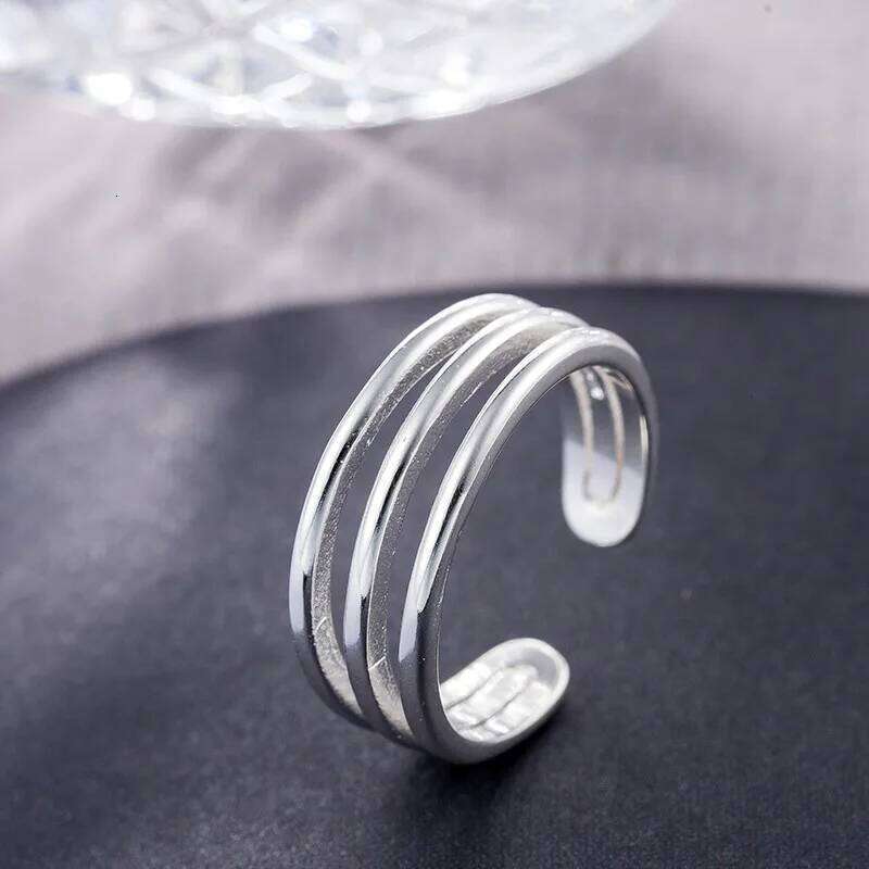 New Fashion Korean Version Of The Simple Popular 925 Sterling Silver Jewelry Three-tier Adjustable Opening Creative Rings R182 H260312