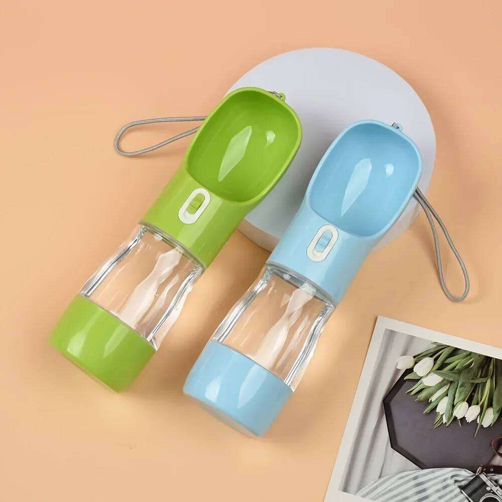 Portable Dog Cat Bottle Food Container 2 in 1 Pet Water Feeder for Small Medium Dogs Outdoor Walking Puppy Drinking Bowls 26W0313