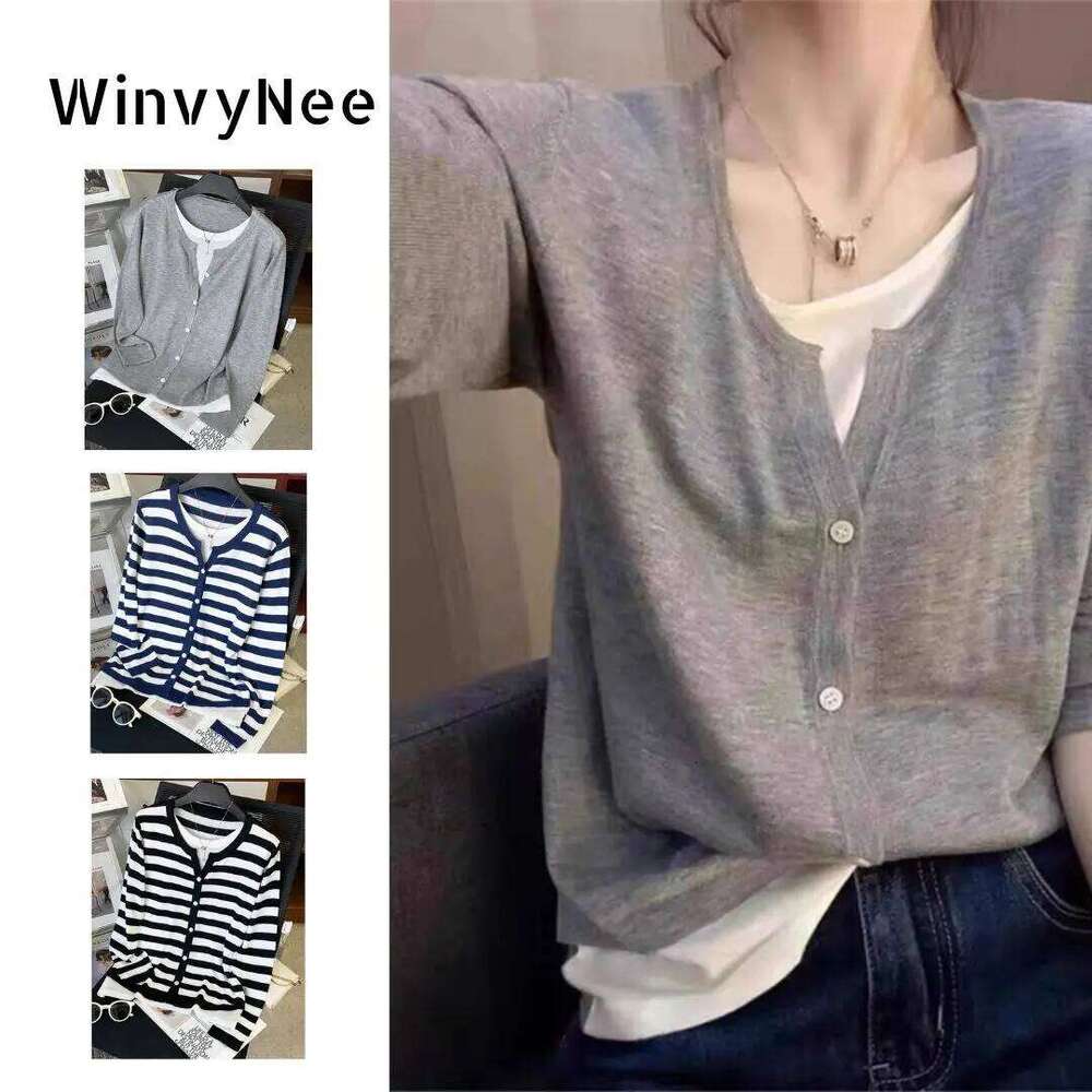 WinvyNee Wool Cardigans Sweater Solid Striped Casual Warm Outerwear Knitwear Tops Autumn Winter Women Clothing B1107007 Z260313