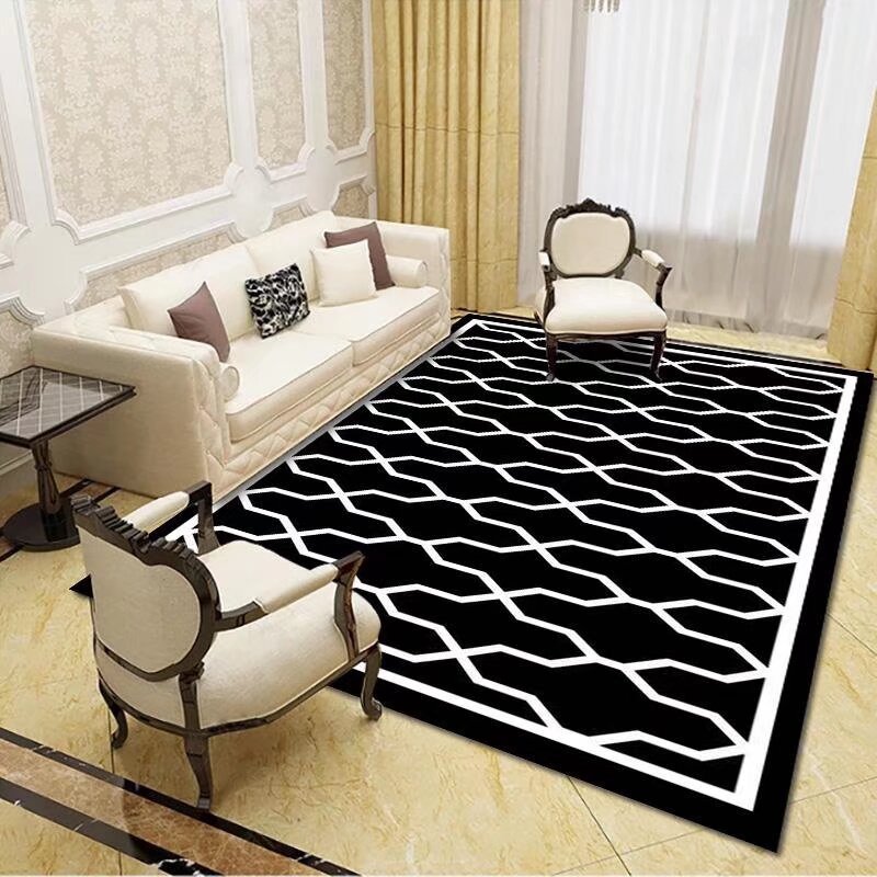 Creative zebra pattern home living room rug black and white coffee table sofa decoration floor mat bedroom bedside blanket