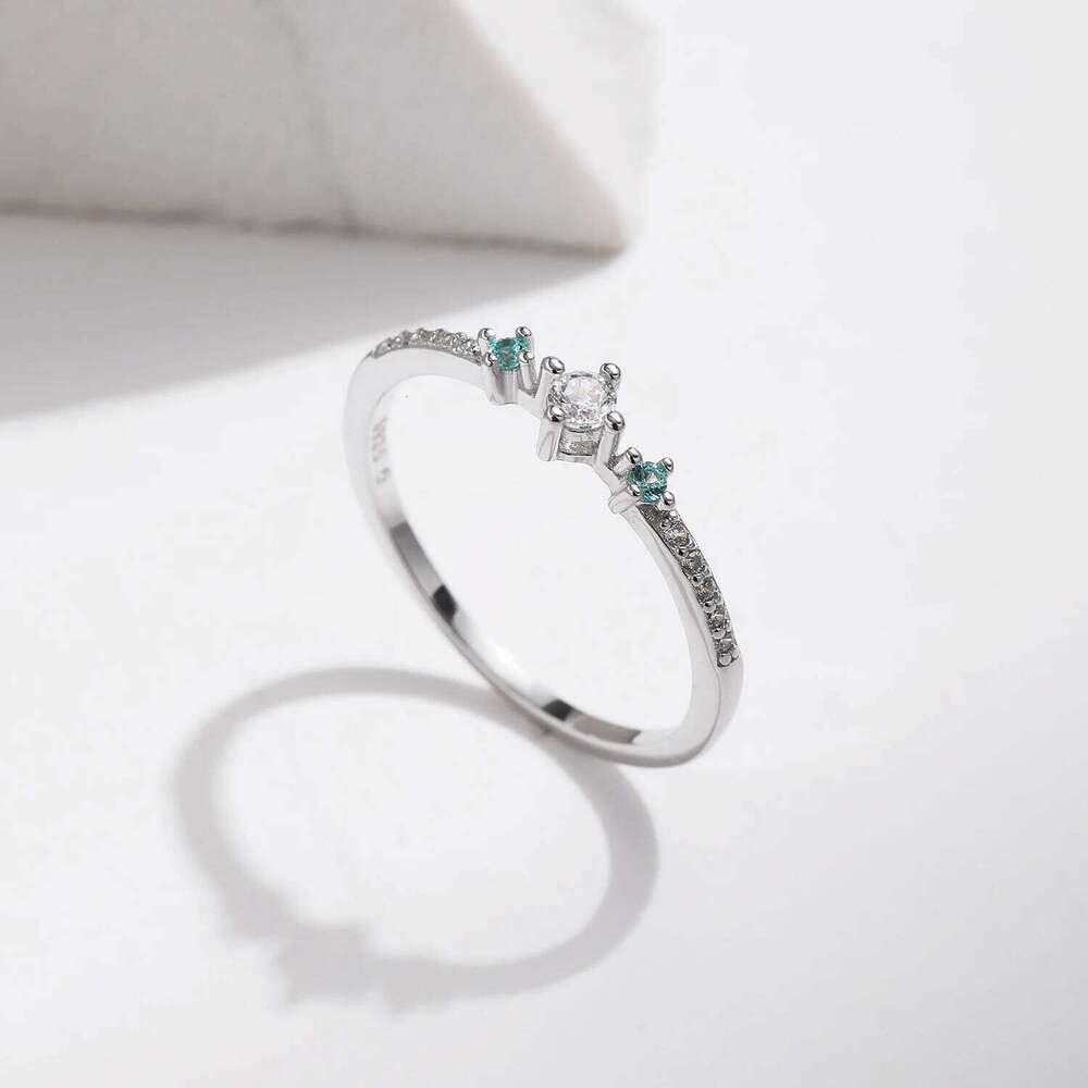 MODIAN 925 Sterling Silver Simple Basic Stackable Delicate Round Stone CZ Finger Ring For Women Party Jewelry Gift H260312
