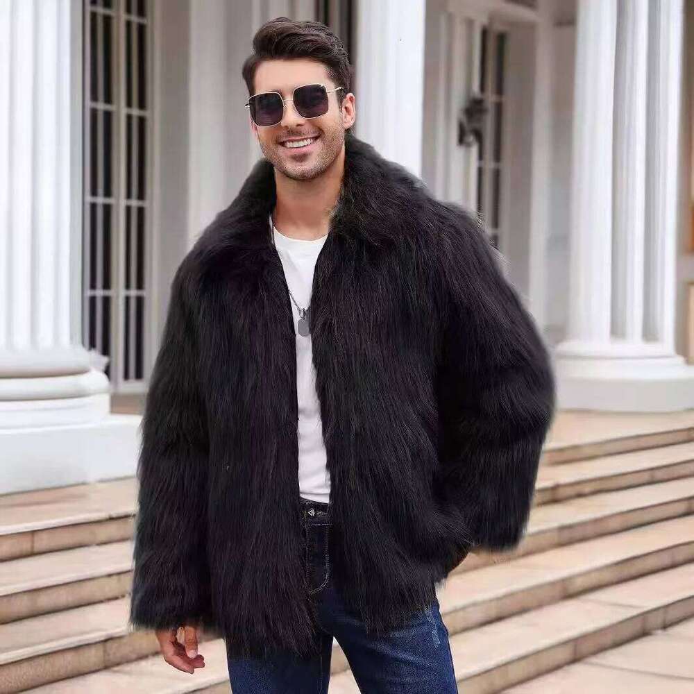 Autumn Winter New Fashion Trend Men Fur Solid Versatile Imitation Jacket Street Thick Warm Wool Coat Mens Loose Clothing Z260313