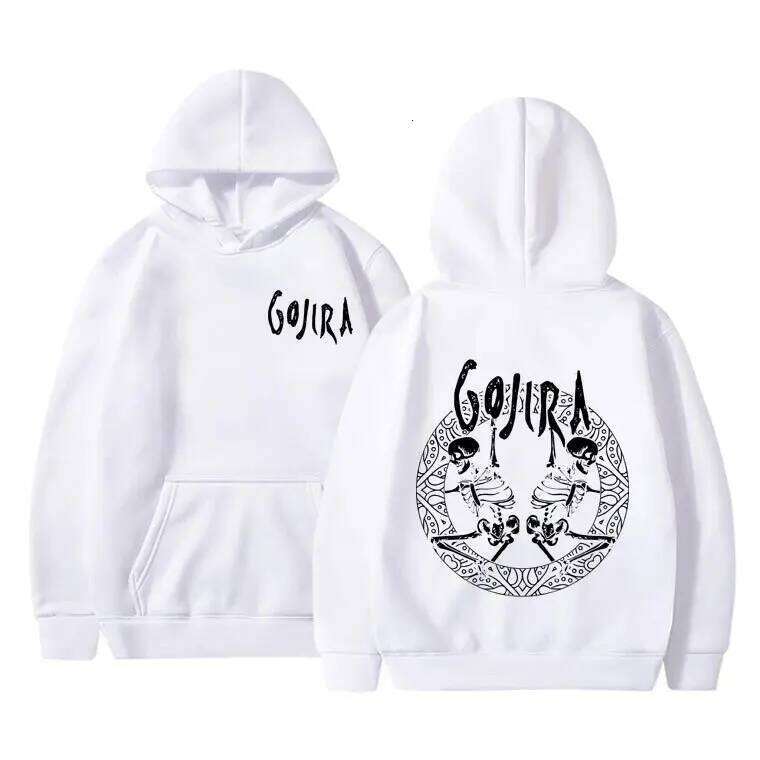 Metal Band Gojira Skeleton Double Sided Graphic Print mens Autumn fleece Hoodie Long Sleeve Fashion Streetwear Z260314