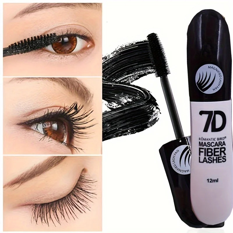 7D Fiber Mascara Ultra Lengthening Thickening Mascara Brush False Eyelash Effect Waterproof Mascara Black Fiber Mascara 260304