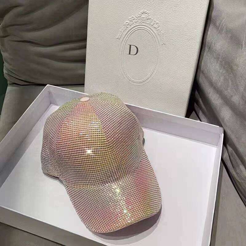 Gold 2023 new rhinestone empty luxury women's hat autumn fashion Baseball cap gorra hombre Z260314