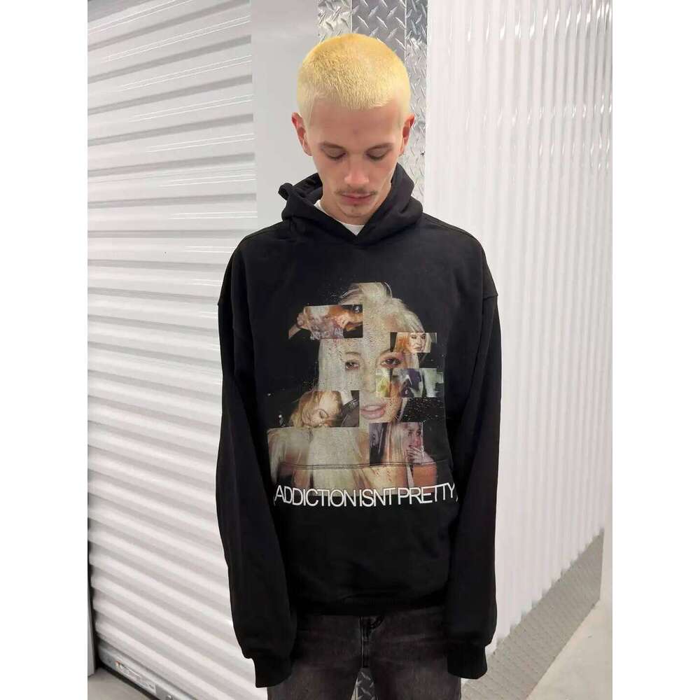 Youth Male Clothes Urban Outerwear Loose Fit Printed Design Trendy Men Cool Zip Up Hoodies Black Casual Streetwear Swag Pullover Z260314