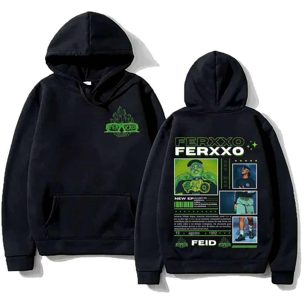 Rapper Feid Ferxxo's Adult Men's Hooded Sweatshirt Features A Hip-hop Retro Fashion Casual Autumn Winter Streetwear Collection Z260314