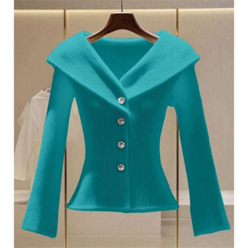 Cardigan Sweaters Jacket Women Fashion Autumn New V-Neck Elegant High Quality Casual Coat Female Short Slim Knitted Ladies Tops Z260314