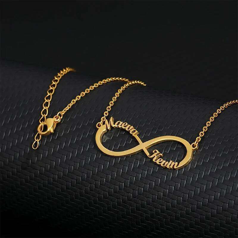 Custom Two Names Infinity Necklaces For Women Men Stainless Steel Customized Necklace Pendant Personalized Jewelry Birthday Gift H260312
