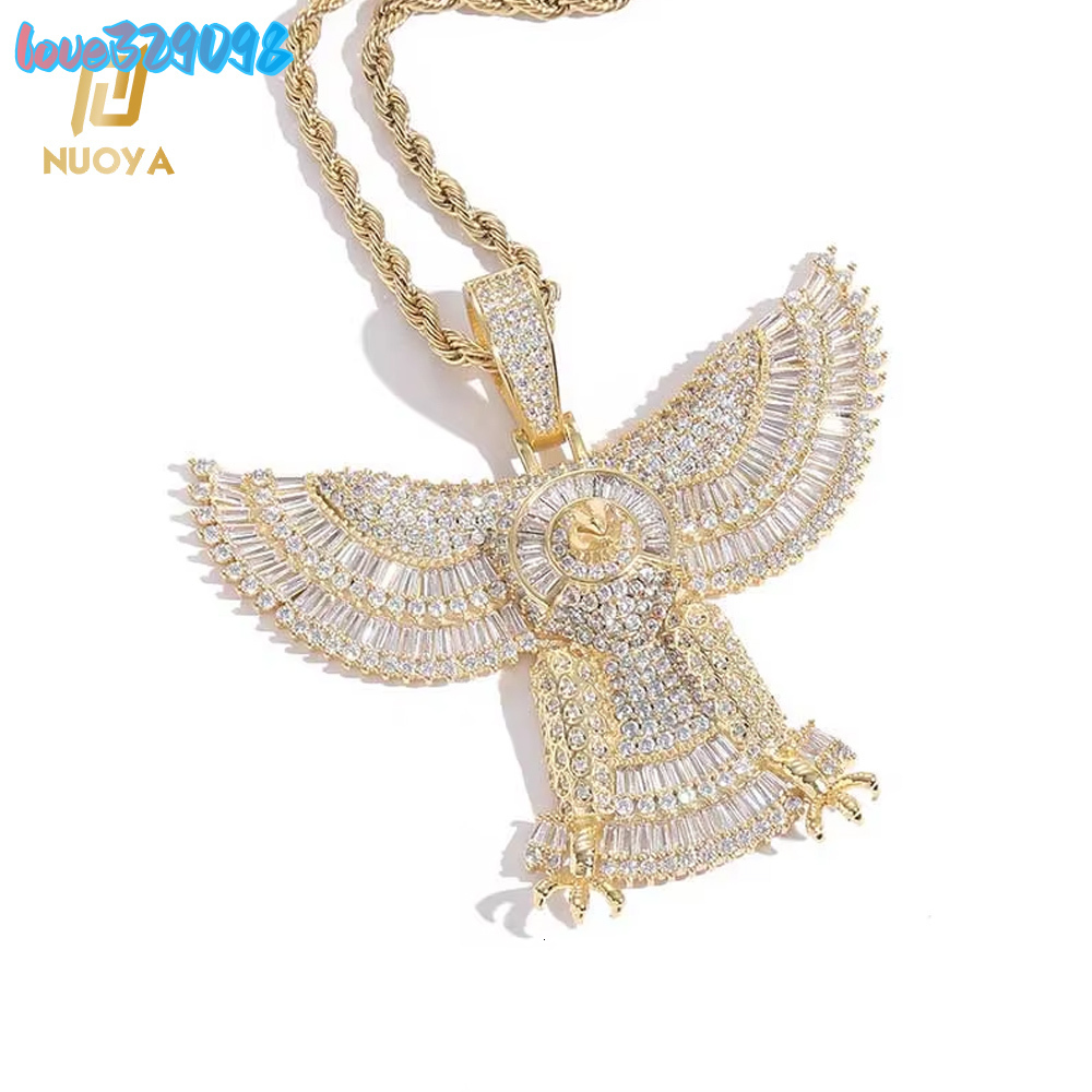 Men's Hip Hop Charm 18K Gold S925 Silver with Moissanite VVS Eagle Pendant Necklace
