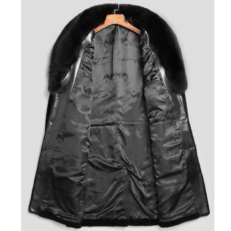 Autumn winter new imitation men's long Haining mink fur Fur coat men jacket Z260313