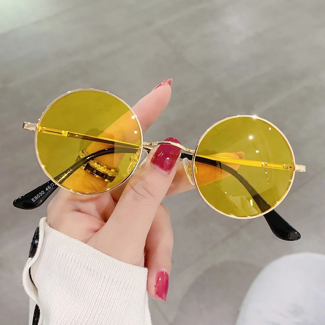 RUOBO Colorful Polarized Round Metal Frame Sunglasses Eyewear For Men and Women Driving Outdoor Sun Glasses UV400 260312