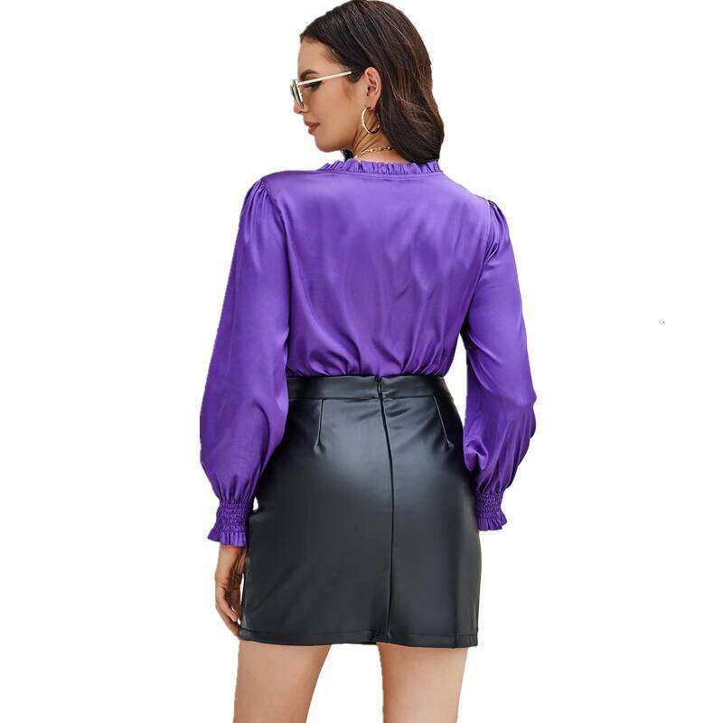Spring and Summer New PU Skirt Women's Black Elastic Women Slim Sexy Leather Skirts Brown Gray S-XXXL Z260314