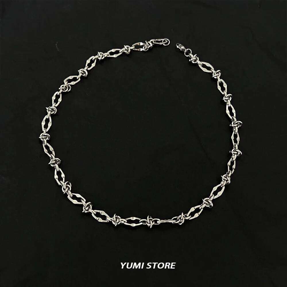 Hip Hop Titanium Steel Geometric Necklace For Man Woman No Fade Punk Irregular Sweater Chain Choker Jewelry Wholesale H260312
