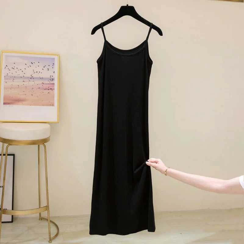 Strap dress made of pure cotton for summer women paired with a vest and long skirt lightweight breathable and slim fitT260314