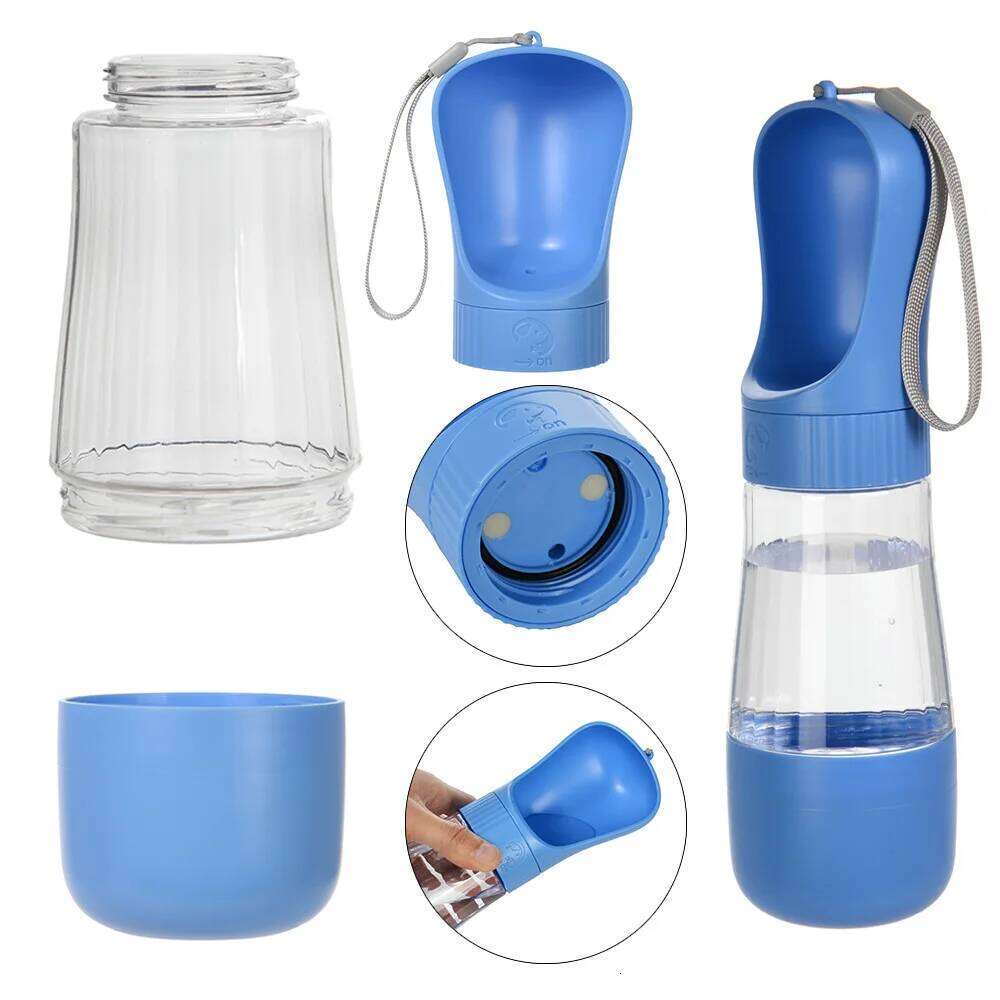 Pet Dog Water Bottle for Small Large Dogs Cat Hiking Leakproof 2 in 1 Puppy Food Feeder Golden Retriever French Bulldog Supplies 26W0313
